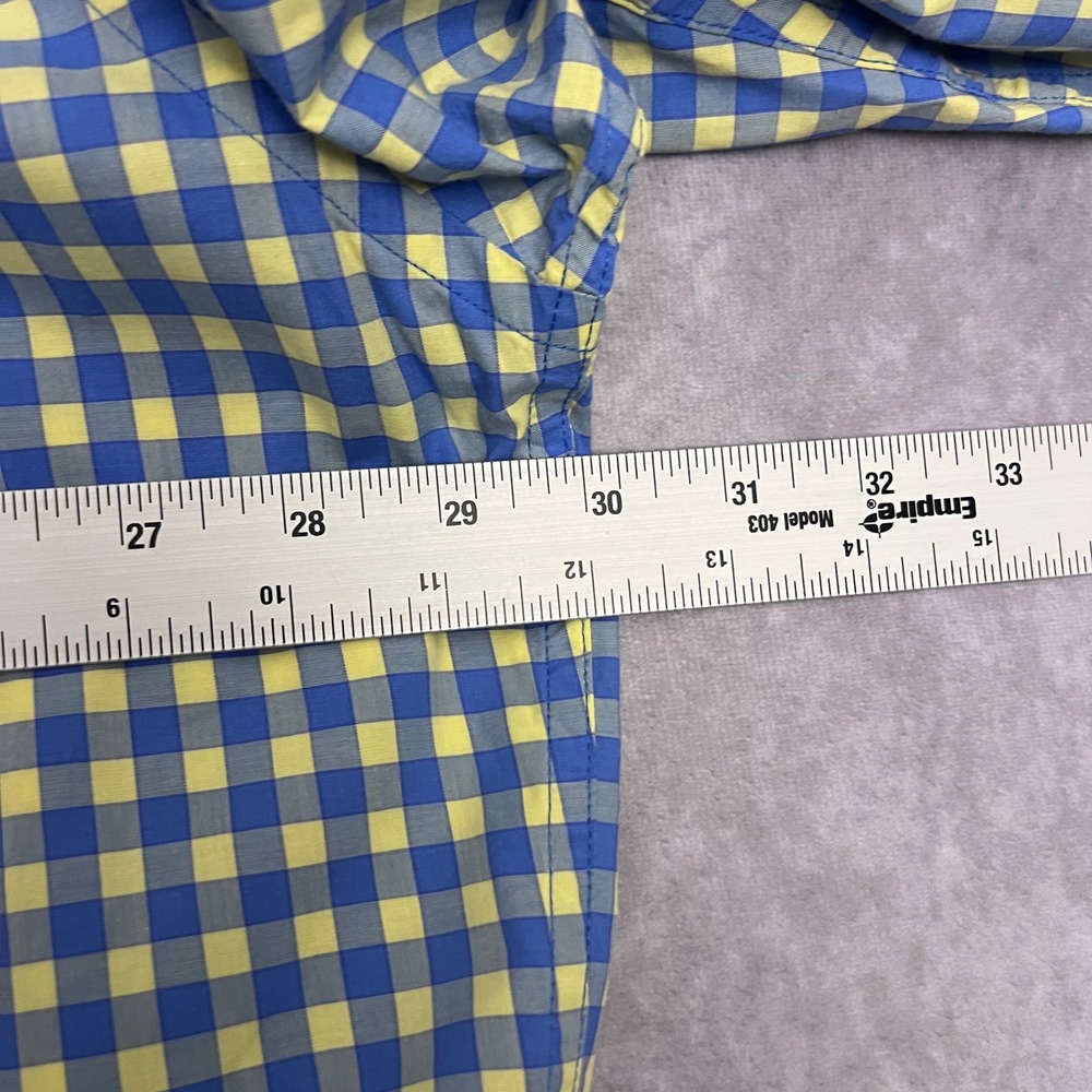 Donald Ross Button Down Men XXL Blue Yellow Gingham Check Long Sleeve Excellent - Picture 12 of 13